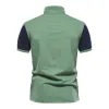 Men's Casual Cotton Contrast Lapel Short Sleeve Polo Shirt 66893030M sold by Manly