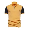 Men's Casual Cotton Contrast Lapel Short Sleeve Polo Shirt 66893030M sold by Manly