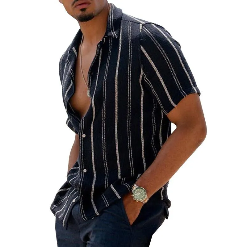 Men's Casual Striped Printed Short Sleeve Shirt 54511500Y sold by Manly