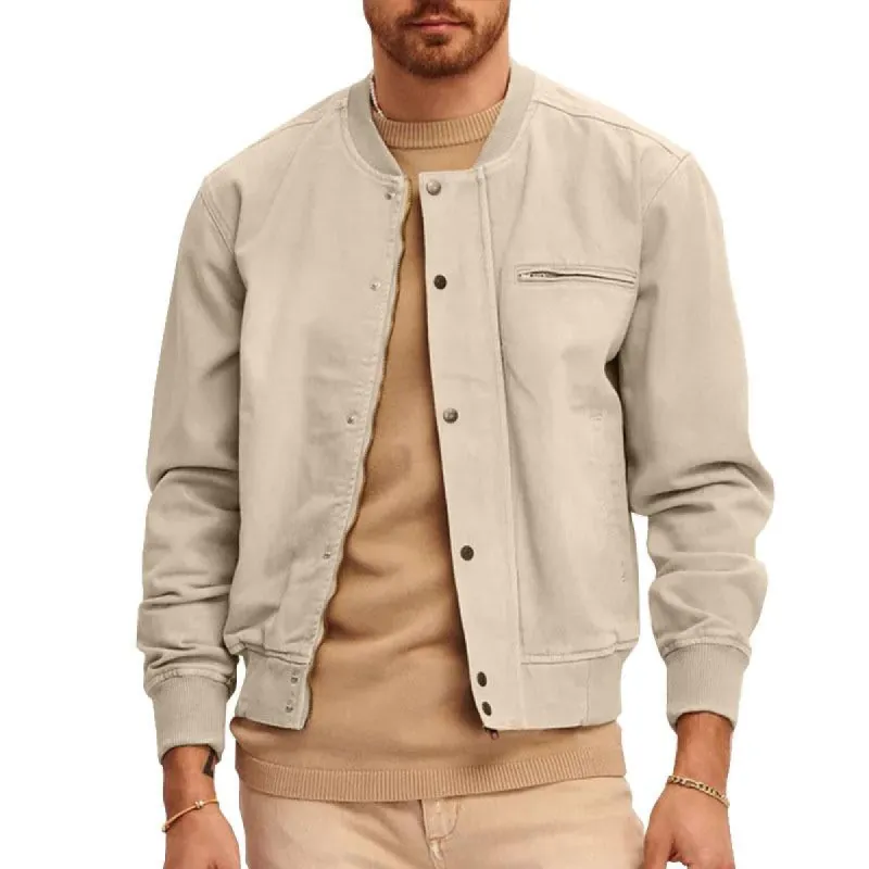 Men's Casual Zip Long Sleeve Baseball Jacket 27929737M sold by Manly