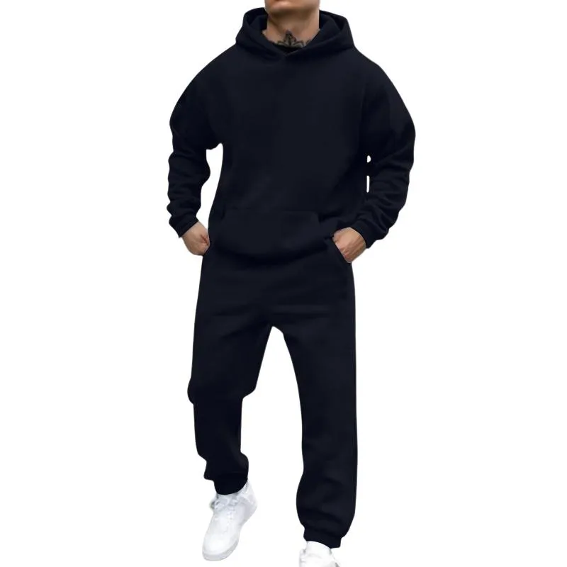 Men's Casual Loose Fleece Long-sleeved Hoodie Sweatpants Set 27431382M sold by Manly product image thumbnail 3