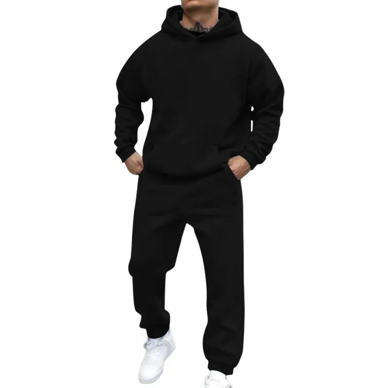 Men's Casual Loose Fleece Long-sleeved Hoodie Sweatpants Set 27431382M sold by Manly product image thumbnail 2