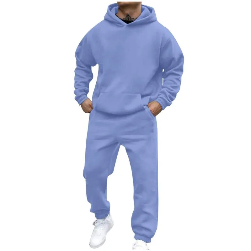 Men's Casual Loose Fleece Long-sleeved Hoodie Sweatpants Set 27431382M sold by Manly product image thumbnail 5