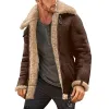 Men's Warm Faux Fur Lapel Zipper Thick Jacket 75388223Z sold by Manly