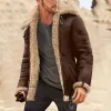 Men's Warm Faux Fur Lapel Zipper Thick Jacket 75388223Z sold by Manly