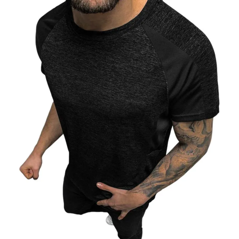 Men's Casual Retro Contrast Color Round Neck Short Sleeve T-shirt 22224076TO made by Manly