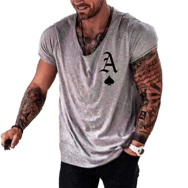 Men's Casual Letter Print Round Neck Short-Sleeved T-Shirt 67440968Y sold by Manly