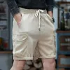Men's Solid Multi-Pocket Sports Cargo Shorts 59276423Y sold by Manly