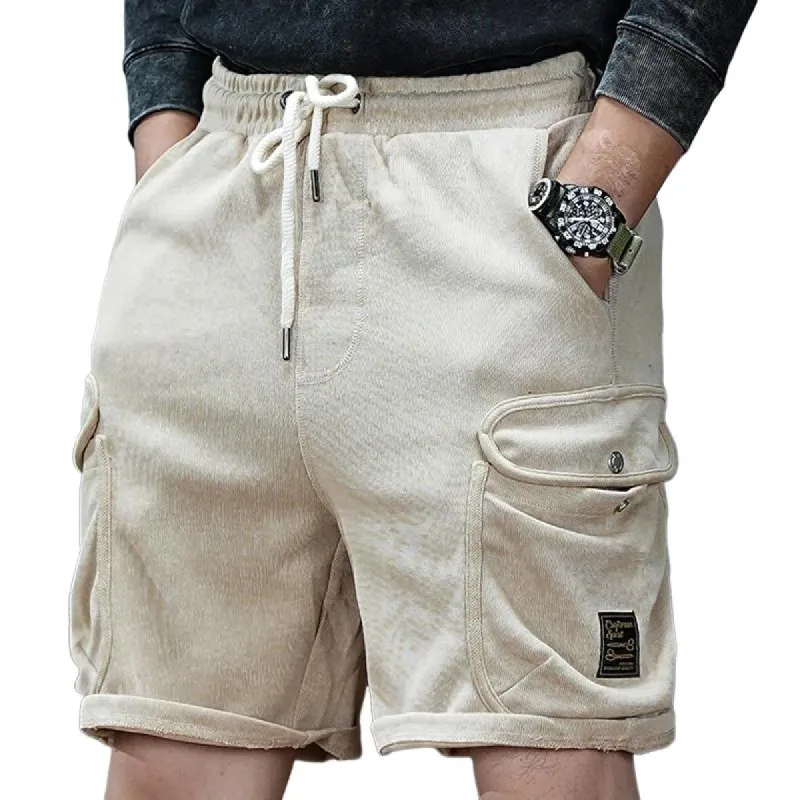 Men's Solid Multi-Pocket Sports Cargo Shorts 59276423Y sold by Manly