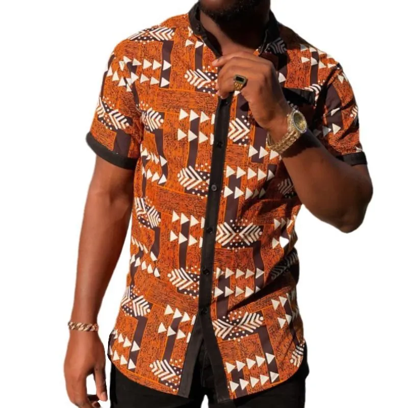 Men's Casual Printed Slim Fit Short Sleeve Shirt 61304615M sold by Manly