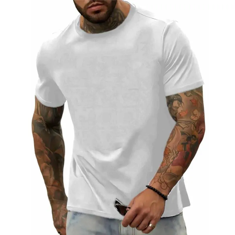 Men's Casual Solid Color All-match Round Neck T-shirt 81212933X sold by Manly