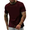 Men's Casual Solid Color All-match Round Neck T-shirt 81212933X sold by Manly