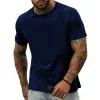 Men's Casual Solid Color All-match Round Neck T-shirt 81212933X sold by Manly