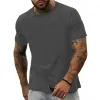 Men's Casual Solid Color All-match Round Neck T-shirt 81212933X sold by Manly