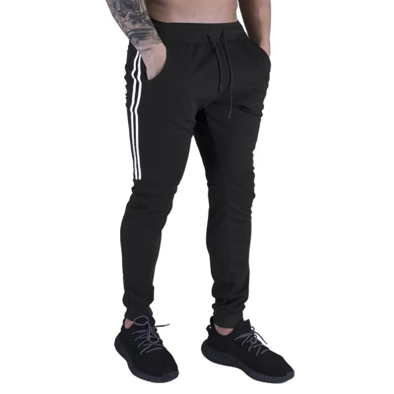 Men's Color Block Drawstring Elastic Waist Fitness Sports Pants 49602226Z sold by Manly