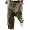 Men's Casual Solid Color Cotton Linen Large Pockets Pants 40216116M sold by Manly