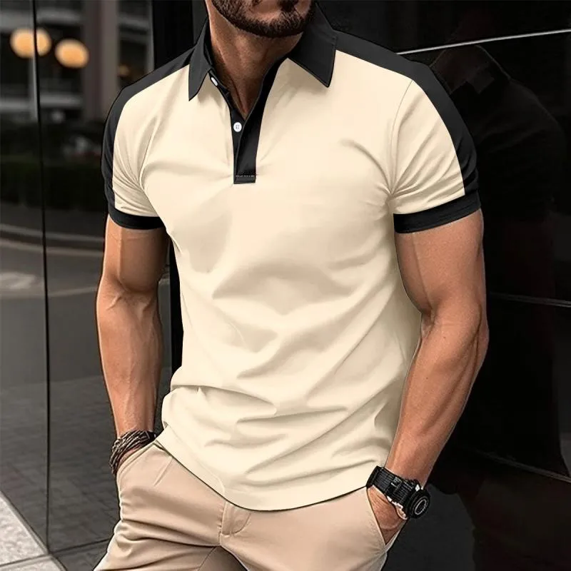 Men's Casual Color Block Lapel Short Sleeve Polo Shirt 47127845M sold by Manly product image thumbnail 3