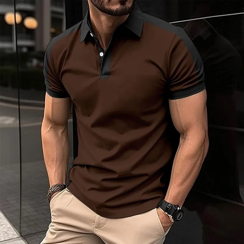 Men's Casual Color Block Lapel Short Sleeve Polo Shirt 47127845M sold by Manly product image thumbnail 5