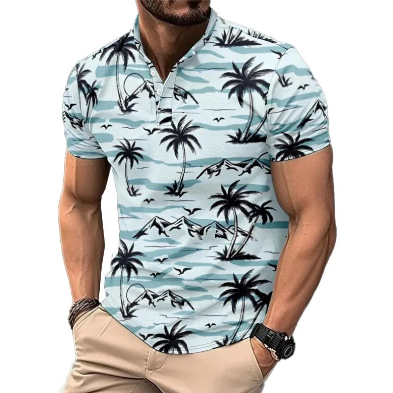 Men's Hawaiian Palm Print Short Sleeve T-Shirt 49400427X sold by Manly