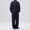 Men's Vintage Loose Belt Multi-Pocket Denim Jumpsuit Coverall 71826101Y sold by Manly
