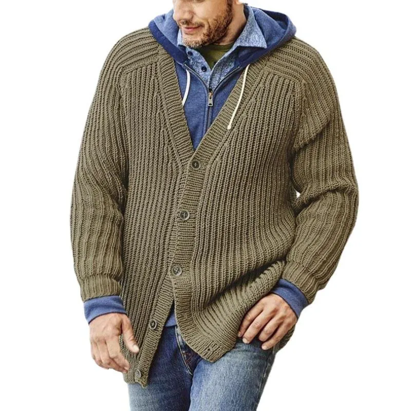 Men's V-Neck Long Sleeve Knit Cardigan 45204576M sold by Manly