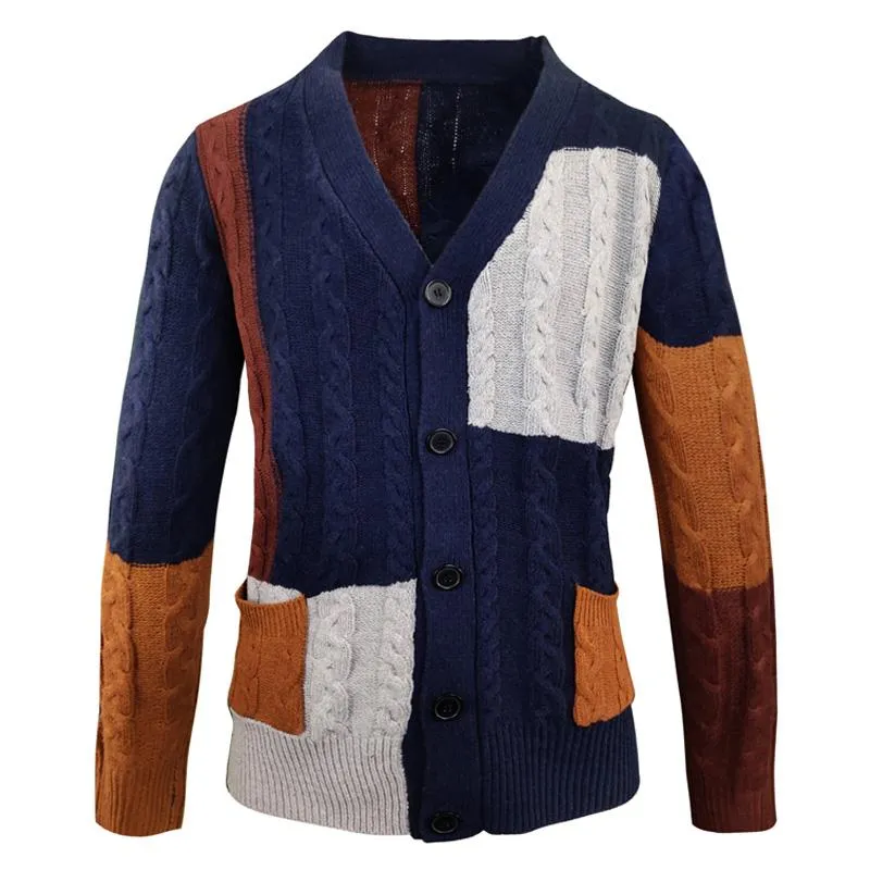 Men's Jacquard Colorblock Knit Sweater Cardigan 42489356X sold by Manly