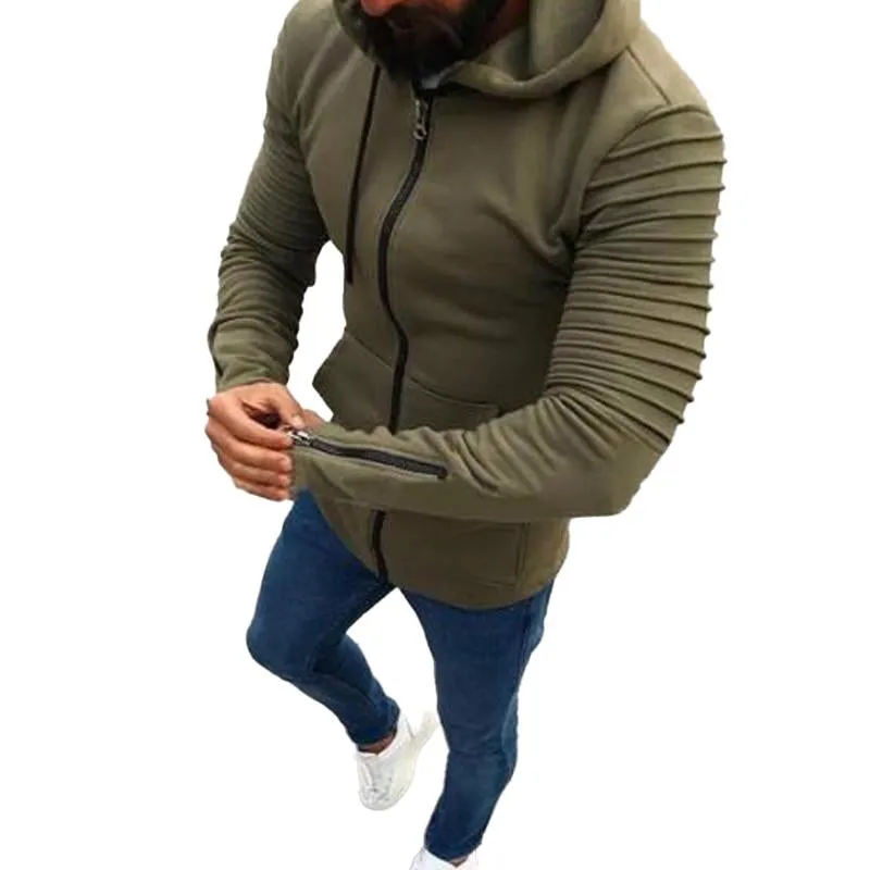 Men's Pleated Long Sleeve Hoodie 76067023X sold by Manly