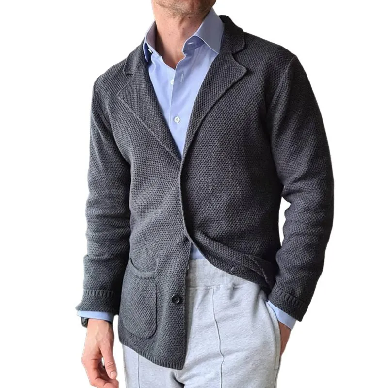 Men's Fashion Solid Color Knitted Notch Lapel Single Breasted Blazer 88789264Z sold by Manly
