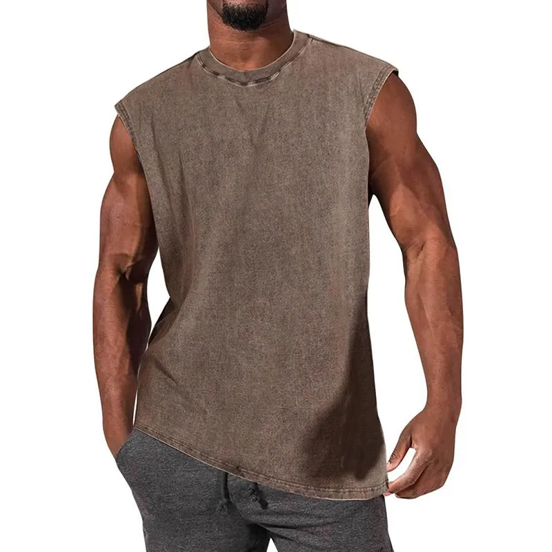 Men's Vintage Distressed Round Neck Sports Tank Top 43834700M sold by Manly product image thumbnail 2