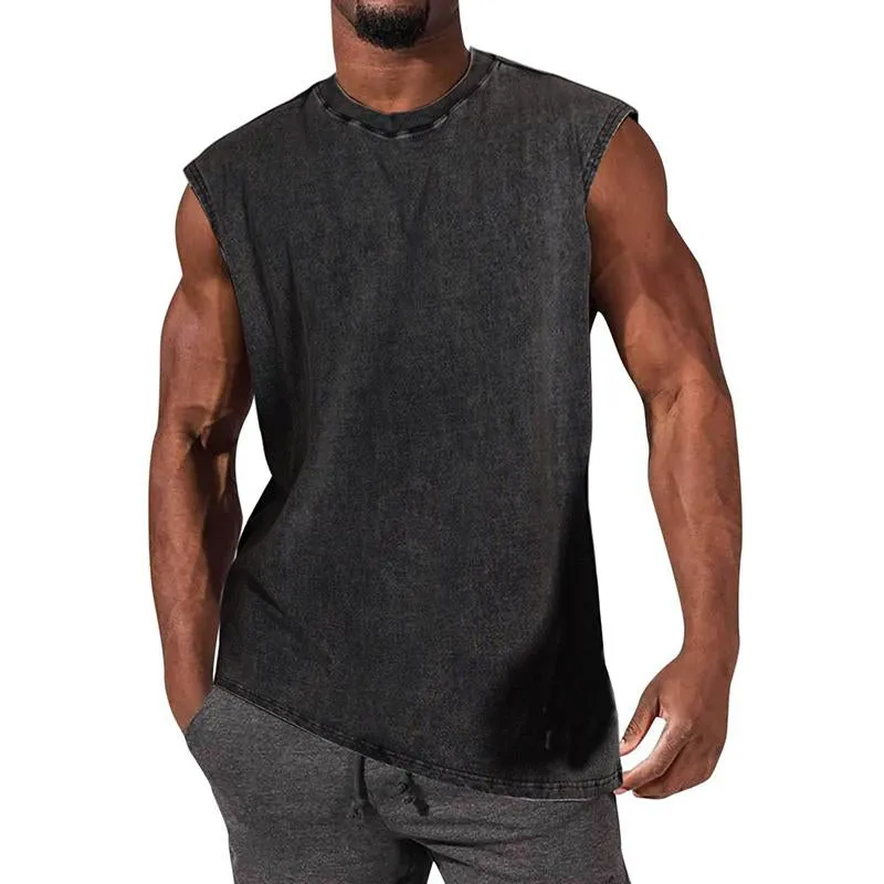 Men's Vintage Distressed Round Neck Sports Tank Top 43834700M sold by Manly product image thumbnail 5