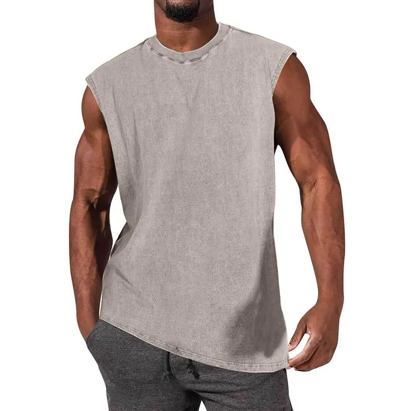Men's Vintage Distressed Round Neck Sports Tank Top 43834700M sold by Manly product image thumbnail 3