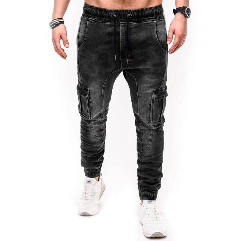 Men's Vintage Solid Multi Pocket Drawstring Jeans 03034336Y sold by Manly product image thumbnail 4