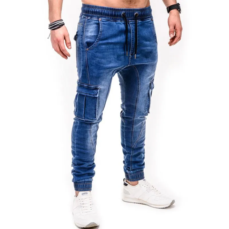 Men's Vintage Solid Multi Pocket Drawstring Jeans 03034336Y sold by Manly product image thumbnail 3