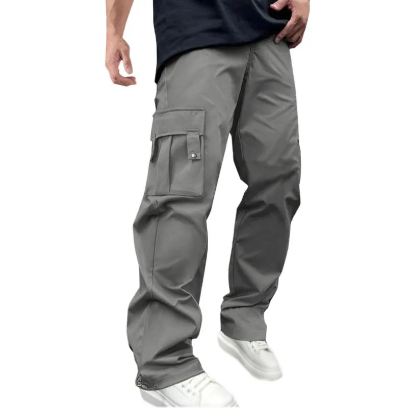 Men's Casual Loose Multi-Pocket Drawstring Elastic Waist Work Pants 41029937M sold by Manly