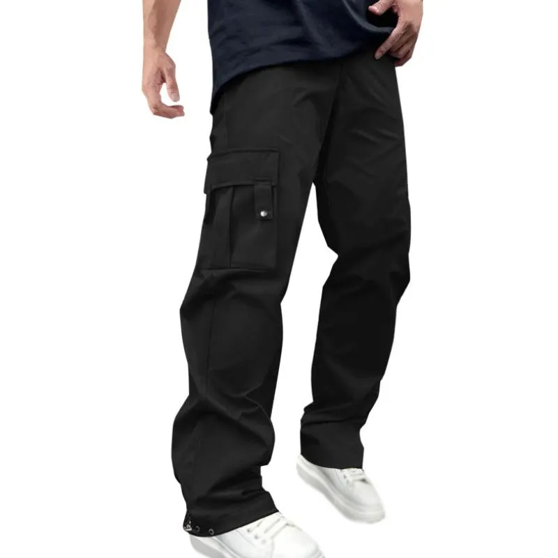 Men's Casual Loose Multi-Pocket Drawstring Elastic Waist Work Pants 41029937M sold by Manly product image thumbnail 4