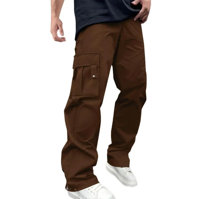 Men's Casual Loose Multi-Pocket Drawstring Elastic Waist Work Pants 41029937M sold by Manly product image thumbnail 2