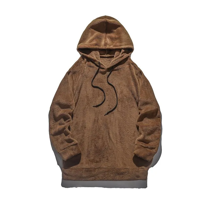 Men's Solid Plush Loose Long Sleeve Casual Hoodie 70730272Z sold by Manly product image thumbnail 5