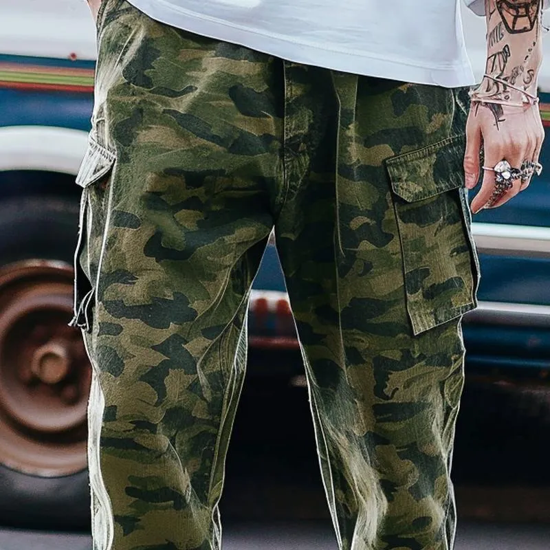 Men's Camouflage Straight Loose Multi-pocket Cargo Pants 04817561Z sold by Manly product image thumbnail 3