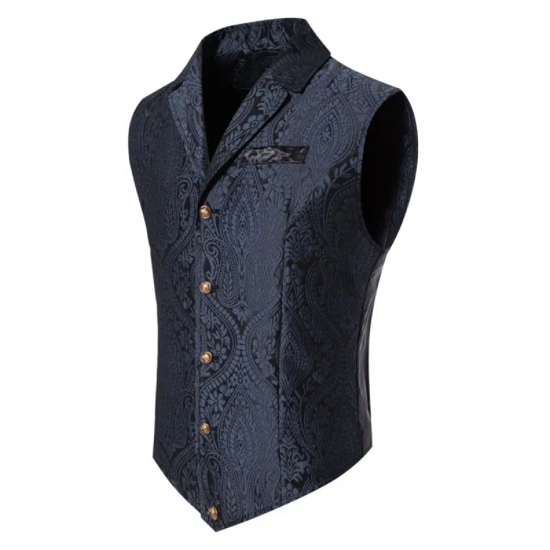 Men's Vintage Jacquard Lapel Single Breasted Vest 95449251Z sold by Manly