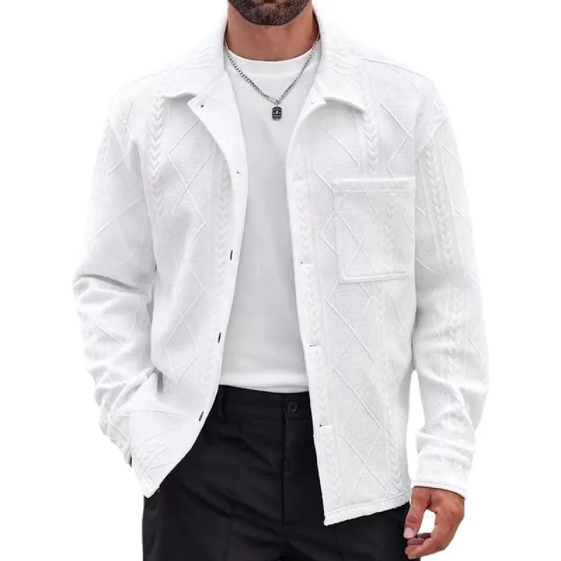 Men's Jacquard Loose Lapel Casual Jacket 16617348X sold by Manly