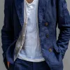 Men's Solid Cotton And Linen Notch Lapel Double Breasted Casual Blazer 53719048Z sold by Manly