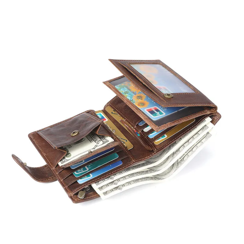 Men's Retro Large Capacity Card Slot Wallet 79462542X sold by Manly