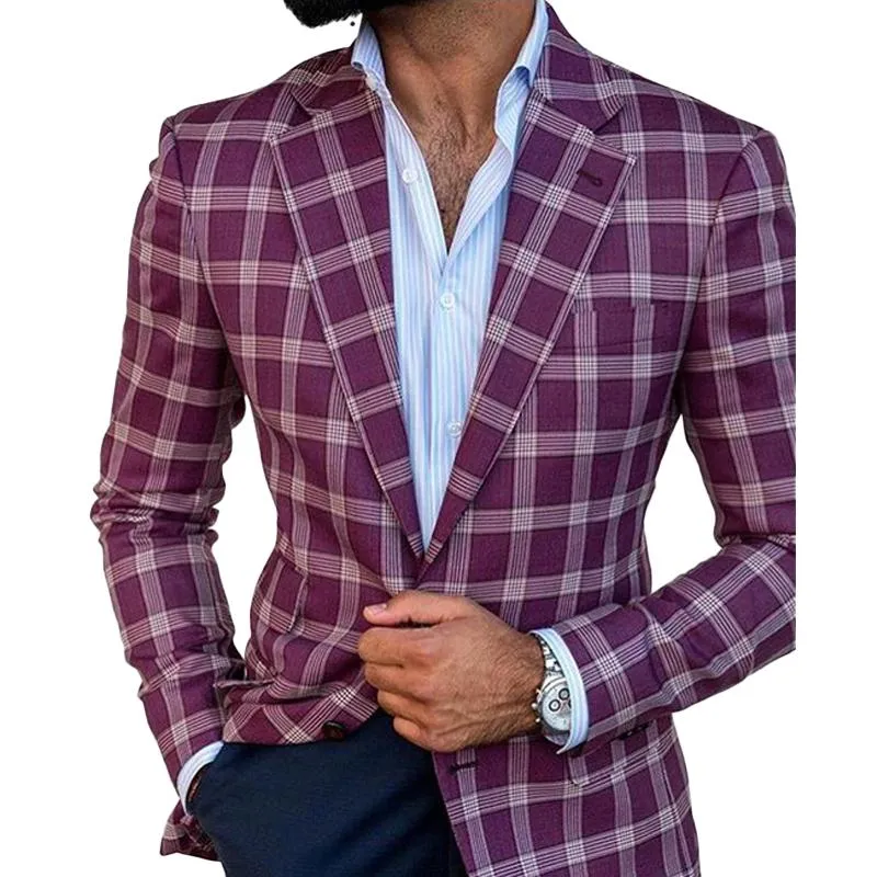 Men's Vintage Plaid Printed Casual Blazer 50596713X sold by Manly