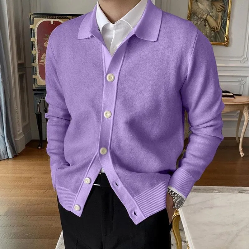 Men's Casual Lapel Single Breasted Knit Cardigan 60143832M sold by Manly product image thumbnail 4