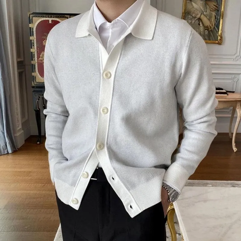 Men's Casual Lapel Single Breasted Knit Cardigan 60143832M sold by Manly product image thumbnail 2