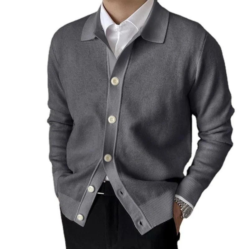 Men's Casual Lapel Single Breasted Knit Cardigan 60143832M sold by Manly