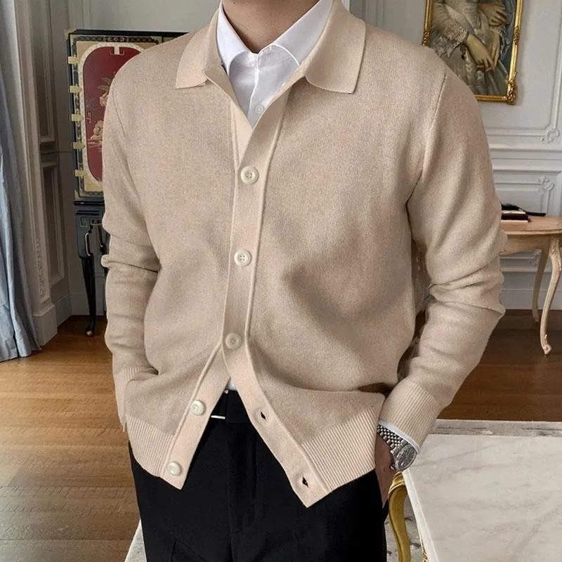 Men's Casual Lapel Single Breasted Knit Cardigan 60143832M sold by Manly product image thumbnail 5