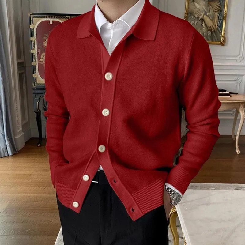 Men's Casual Lapel Single Breasted Knit Cardigan 60143832M sold by Manly product image thumbnail 3