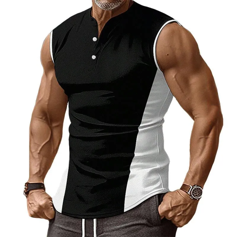 Men's Casual Slim Fit Color Block Tank Top 81393951TO sold by Manly