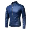 Men's Vintage Stand Collar Leather Biker Jacket 08410803M sold by Manly